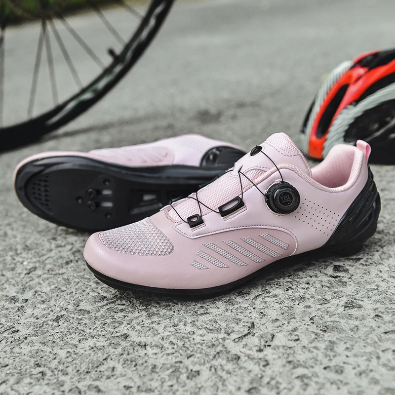 Speed Cycling Sneaker Men's Road Cycling Shoes Cleat Shoes Spd Cycling Flat Pedal Shoes Man Bike Outdoor Footwear pink 36-47