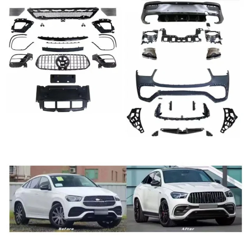 

GLE63 GLE Class W167 Car Body Kit New Plastic Bumpers over Fenders Grille Rear Diffuse Accessories Auto Tuning