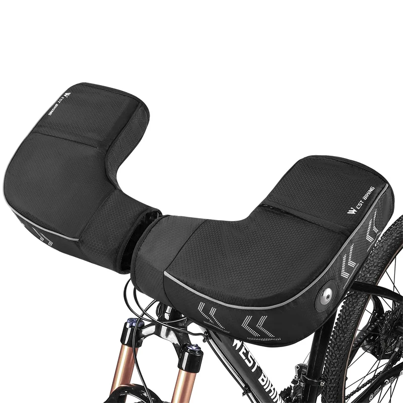 AliExpress West Biking WEST BIKING Bicycle Winter Windproof Handlebar Mittens With Plugs Warm 3M Cotton Polar Fleece Gloves For MTB Thermal Sport Gear