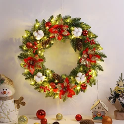 40cm Home Front Door Fall Wreaths Pine Con Artificial Wreath Harvest Autumn Door Wreath Christmas New Years Home Hanging Decor