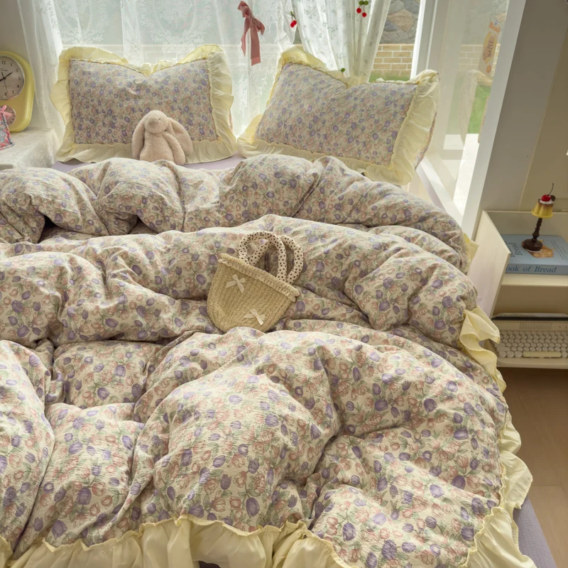 1pc French Lace Quilt Cover Skin-friendly Duvet Cover housse de couette 220x240 Single/Full/Queen Size Comforter Cover 이불커버