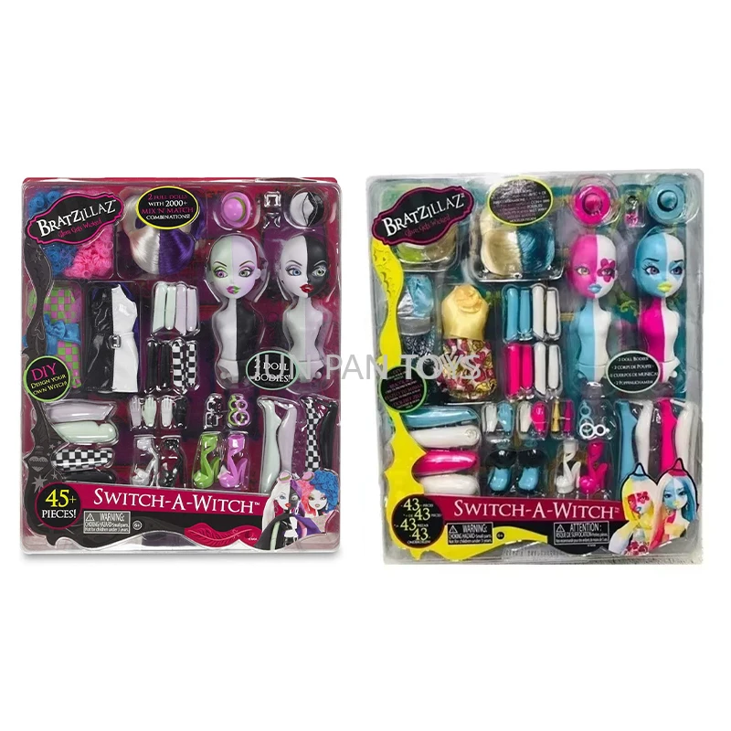 Bratz Doll Bratzillaz Glam Gets Wicked Switch-A-Witch Action Figure with 2 Fashion Doll Collectible Children's Toy for Girls 1pc