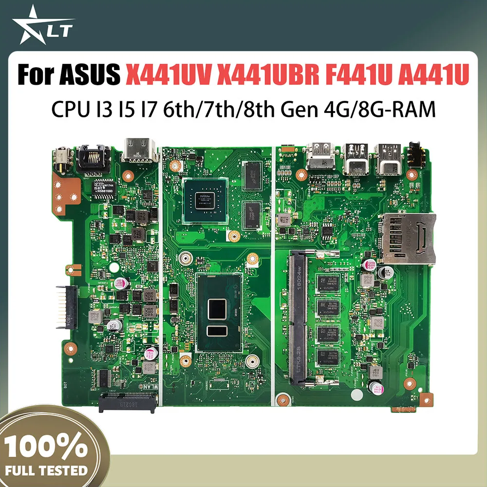 

X441U Mainboard For ASUS X441UV X441UBR F441U A441U X441UVK X441UB Laptop Motherboard I3 I5 I7 6th 7th 8th 4G 8G-RAM 920MX