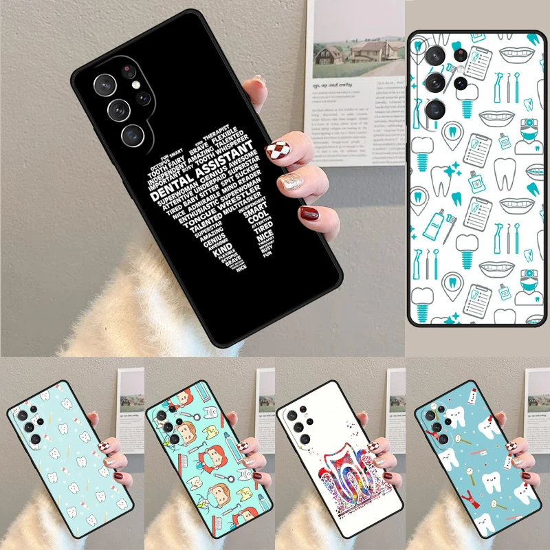 Cover For Samsung Galaxy S24 Ultra S21 S22 S8 S9 S10E Note 10 20 Plus FE S23 Dental Definitions Tooth Phone case Coque