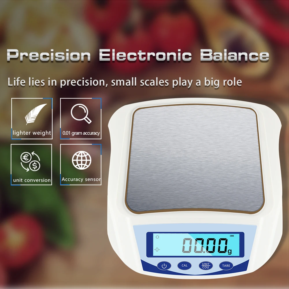 0.01g Digital Electronic Scale LCD Portable 1000g High Precision Industrial Balance Scale for Kitchen Jewelry Balance Scales