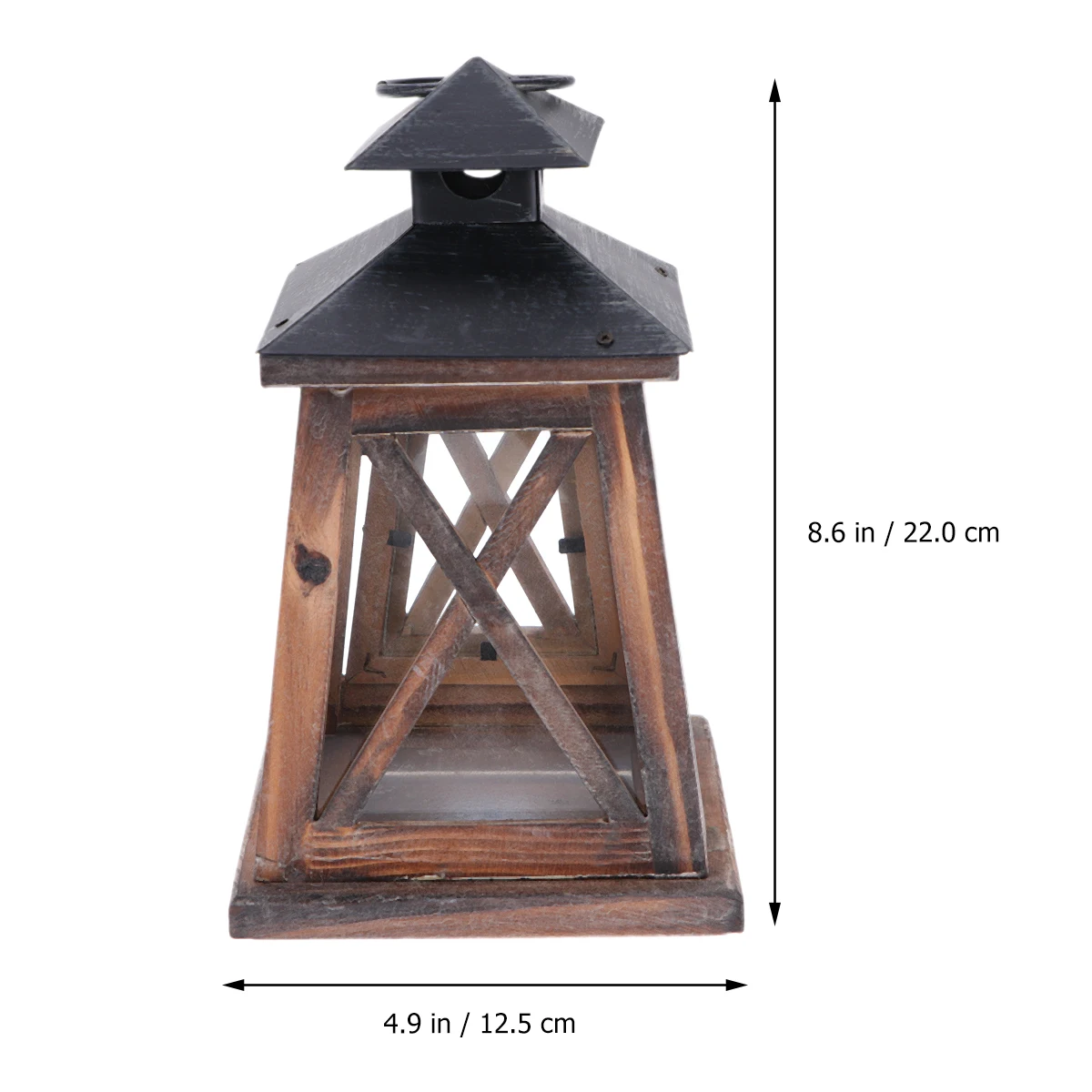 

Wrought Iron Candlestick Wind Lamp Decorative Lanterns Decoration Wood Wooden Holder Aromatherapy