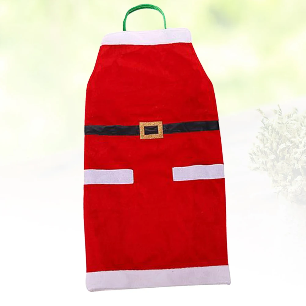

Christmas Cooking Apron Half Body Sleeveless Housework Serving Apron Adjustable Waist Ties Red Belt Design For Home Restaurant