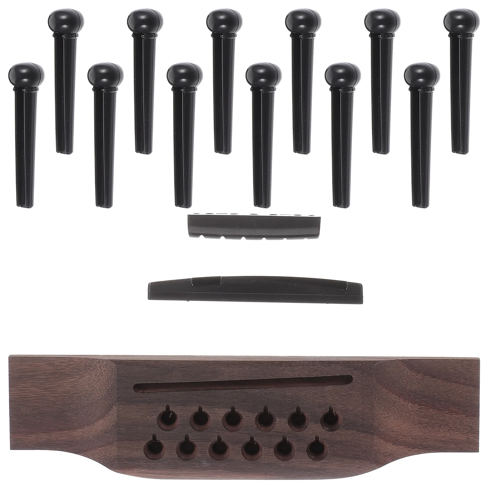 

1Set Acoustic Guitar Bridge Pins Saddle Nut Replacement Parts Kit Crisp Sound Stable Strings Bridge Pegs Guitar Pegs