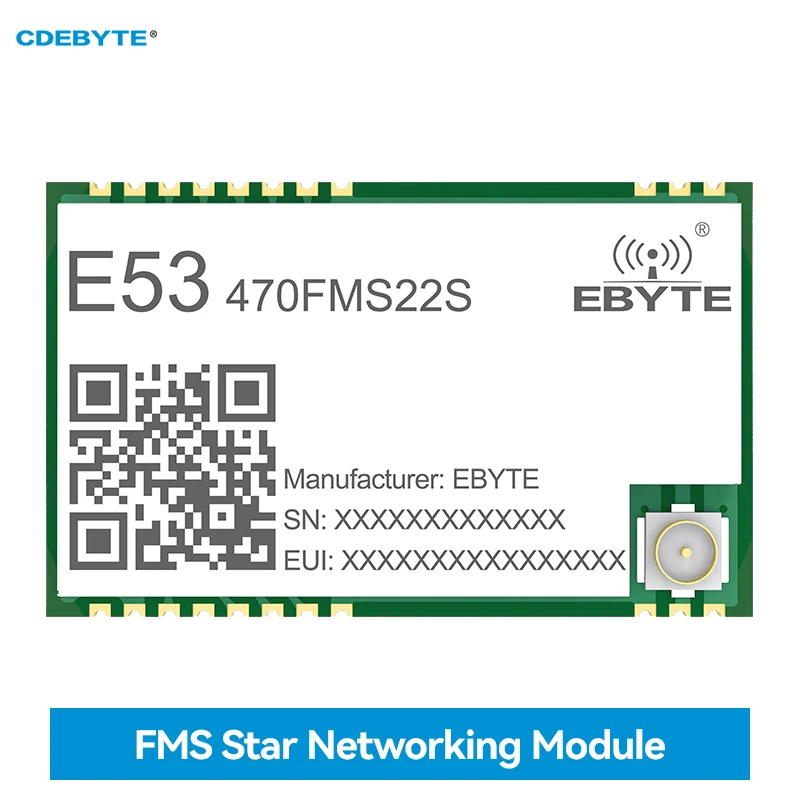 

Lora 470 МГц 22 дБм FMS узловой модуль CDEBYTE E53-470FMS22S 3Km LoRa спектральная технология Star сетевое отверстие для штампа IPEX