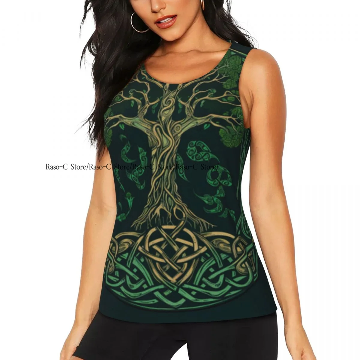 Women's Sleeveless Yoga Tank Top Tree Of Life And Death Symbol Quick Dry Running Training Sports Vest Yoga Shirts