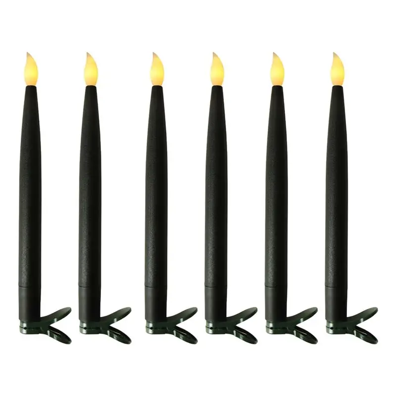 AT63-Hanging Floating Flameless Candles With Wand Flameless Taper Candles LED Candles Warm Light Christmas Candles