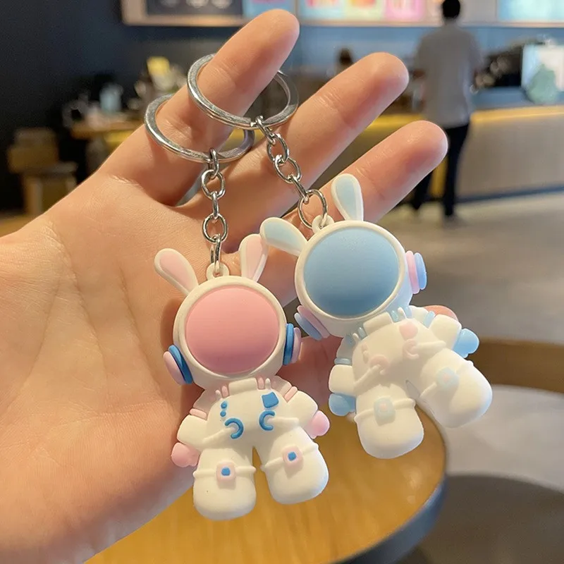Space Rabbit keychain children's student schoolbag pendant exquisite for students