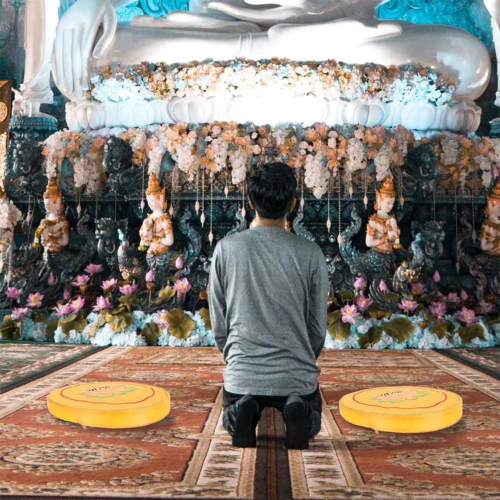 

2pcs Meditation Cushion Round Yoga Mat Seat Pad for Home Living Bedroom Chanting Prayer Easy Wash Detachable Cover Sofa