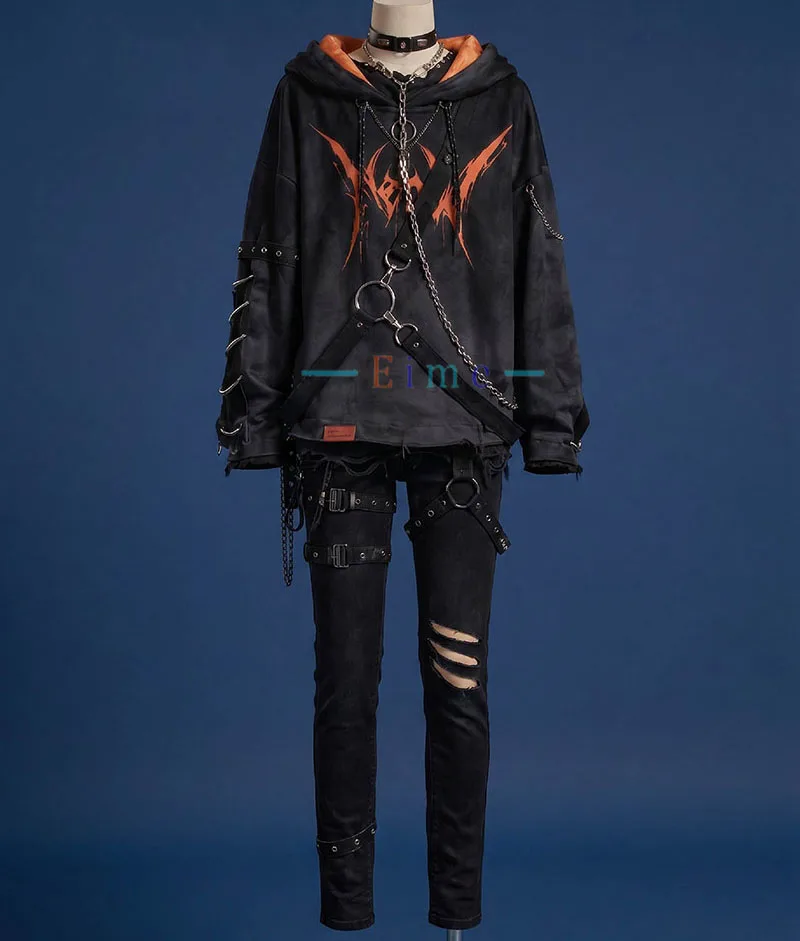 Vtuber Alban Knox Cosplay Costume Women Men Casual Clothings Hoodie Pants Halloween Uniforms Anime Role Play Outfits Costum Made view 3