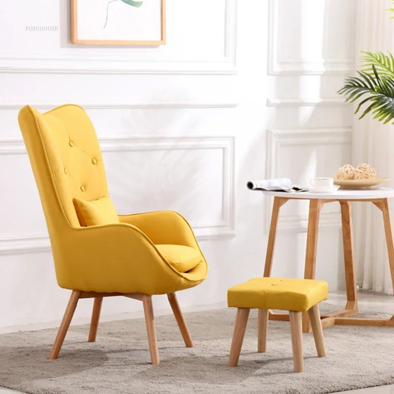 Sillas nórdicas para sala de estar, muebles sencillos y pequeños para el hogar, sofá individual de ocio, balcón moderno, reposabrazos con respaldo