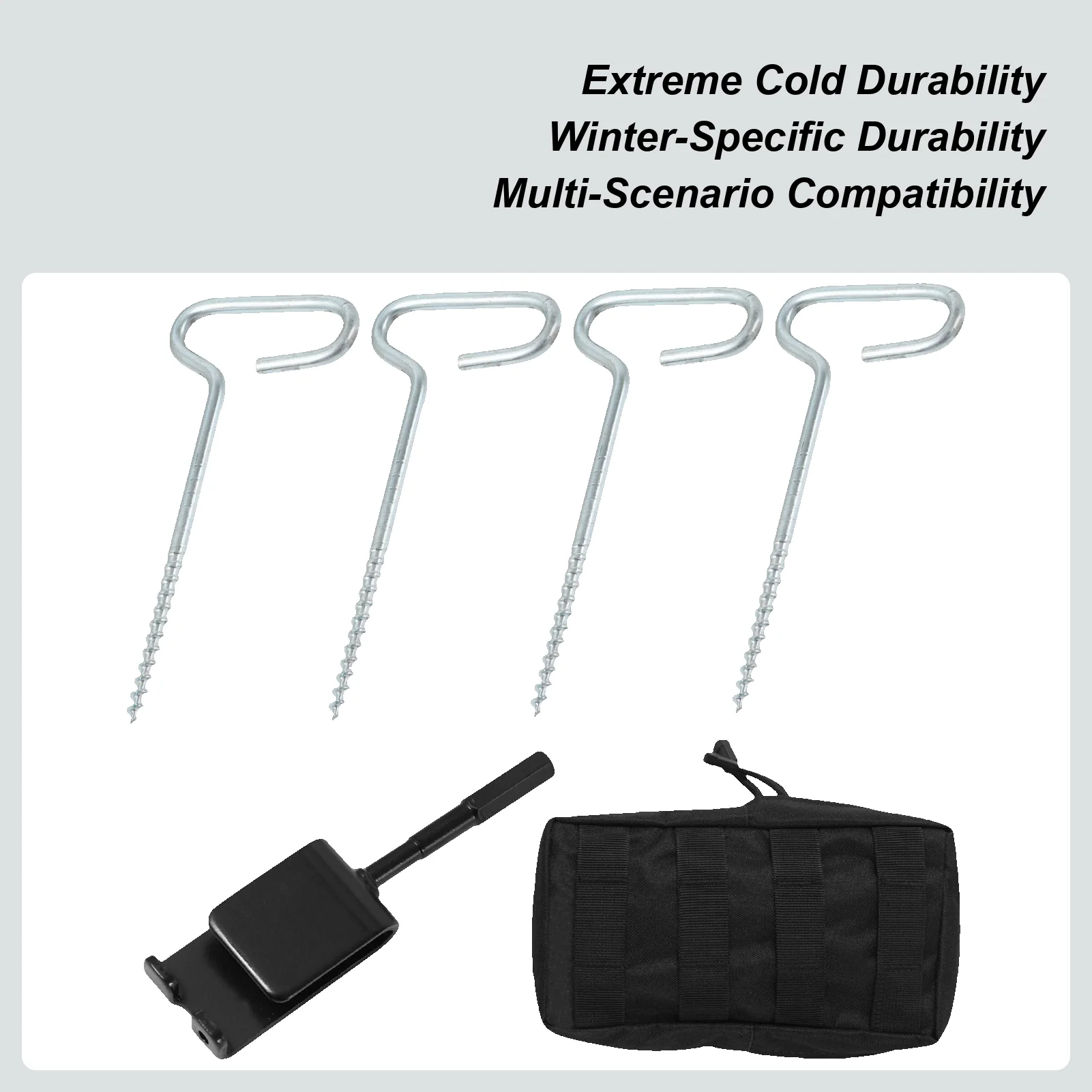 

Намет для зимней рыбалки, дрель с резьбой, универсальный уличный металлический колышек для палатки, адаптер для сверла для зимней рыбалки, для выживания на открытом воздухе, кемпинга