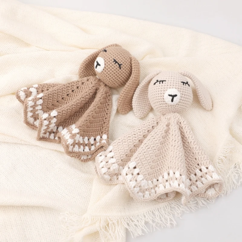 Crochet Cotton Baby Towel kawaii Knitted Bear Doll Newborns Security Comforters Blanket Baby Boy Girl Face Towel Soothing Towel