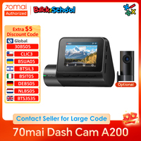 70mai Dash Cam A200 Gobal Dual-channel Record 1080P HDR 2'' IPS Screen 24H Parking Monitor 70mai Car DVR A200 WIFI APP 130° FOV