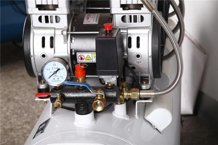 低ノイズサイレントオイルフリーエアコンプレッサーポータブル 50 リットル工業グレードの静かな低音オイルフリーエアコンプレッサー家庭用