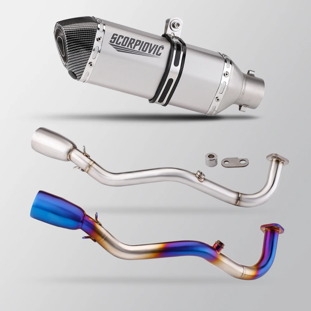 NMAX155 دراجة نارية العادم الجبهة ماسورة من الفولاذ المقاوم للصدأ الرقبة مناسبة ل NMAX155 MAX155 370 مللي متر نظام مجموعة 2020-2024