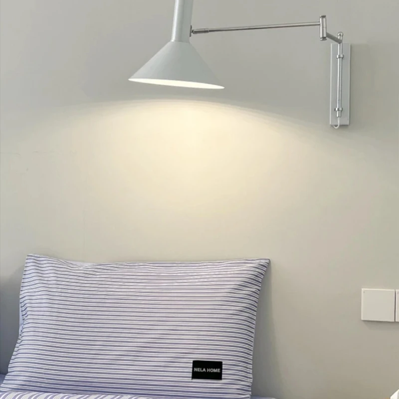 Rotatable LED Wall Light With Plug Foldable Bedroom Besides Retro Bedside Wall Reading Wiring Bauhaus Rocker Wall Lamp