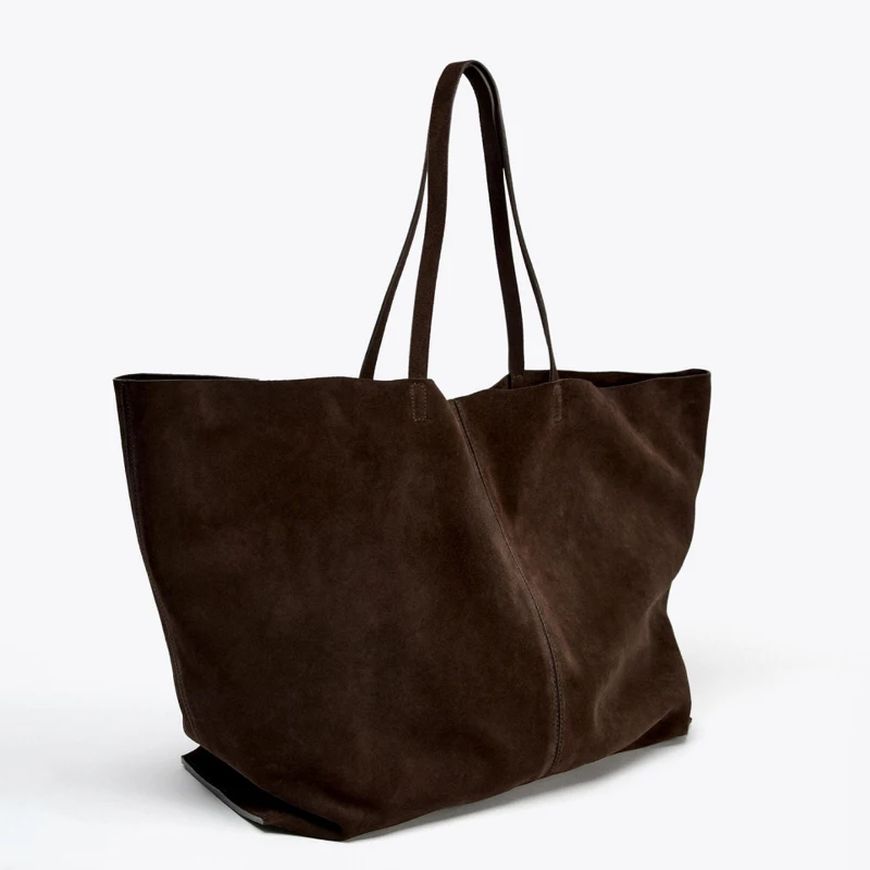 Autumn Winter All-match Bowling Shoulder For Women Horizontal Square Cowhide Vintage Tote Noble Handbag Large Capacity Shopper