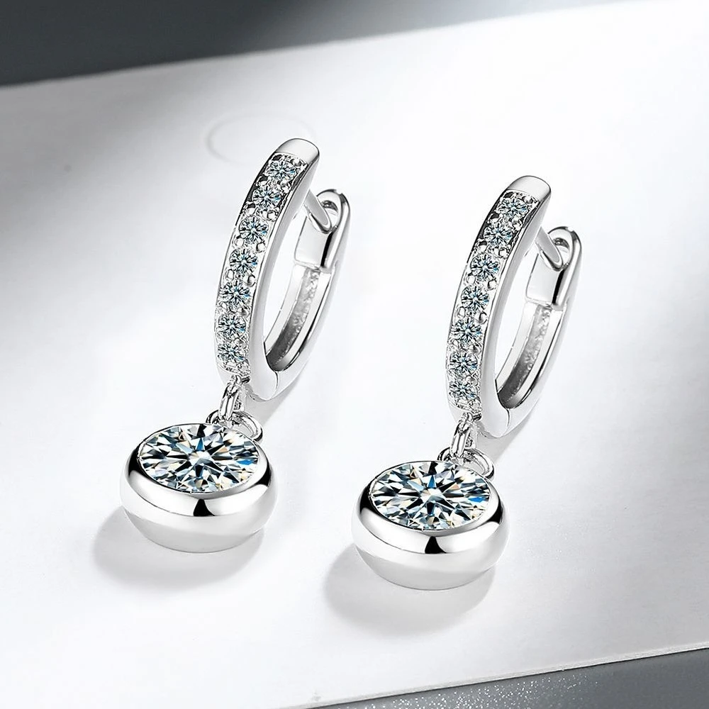 Neue Ohrringe aus 925er-Sterlingsilber, Moissanit, schlicht, für Frauen, exquisite Freundin, Hochzeit, Verlobung, Schmuck, modische Geschenke – Detail 1