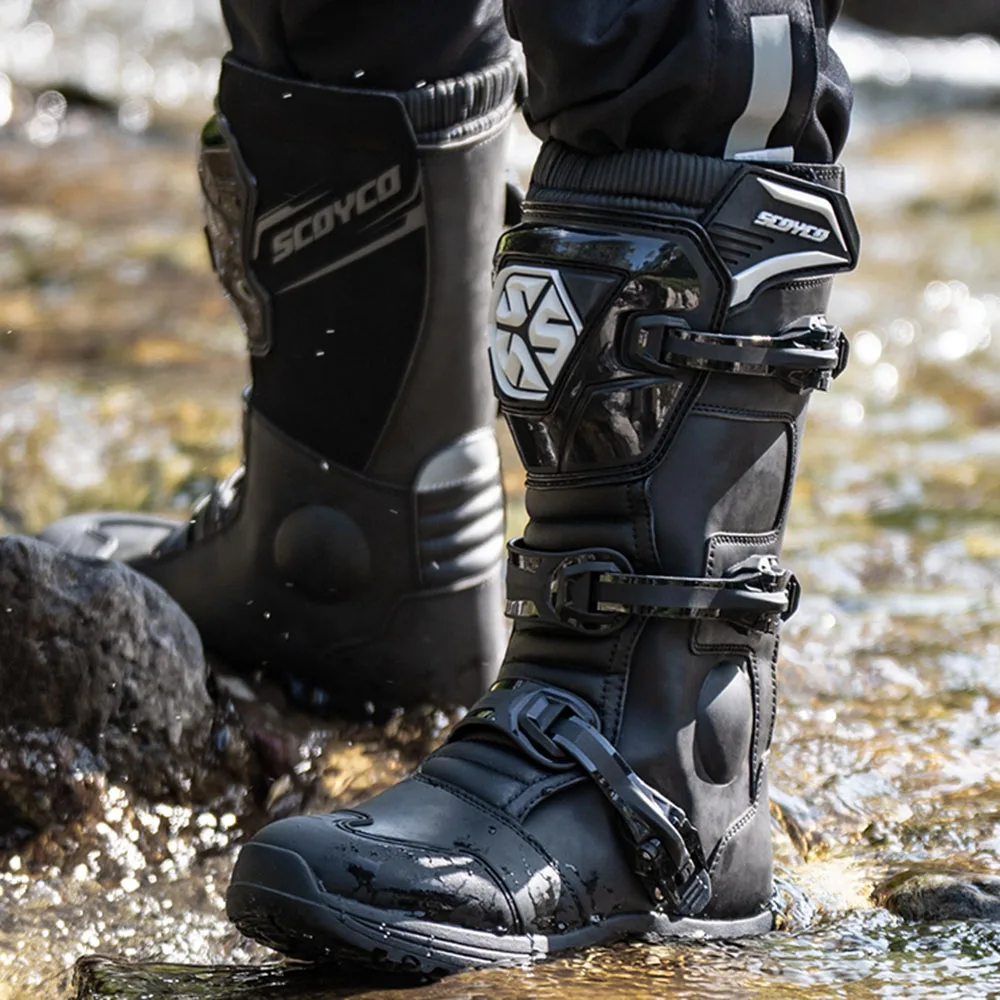 

Ботинки Scoyco для мотокросса, непромокаемые ботинки Botas De Moto, противоскользящие ботинки Botas Moto Hombre, мотоциклетная обувь, ботинки для верховой езды