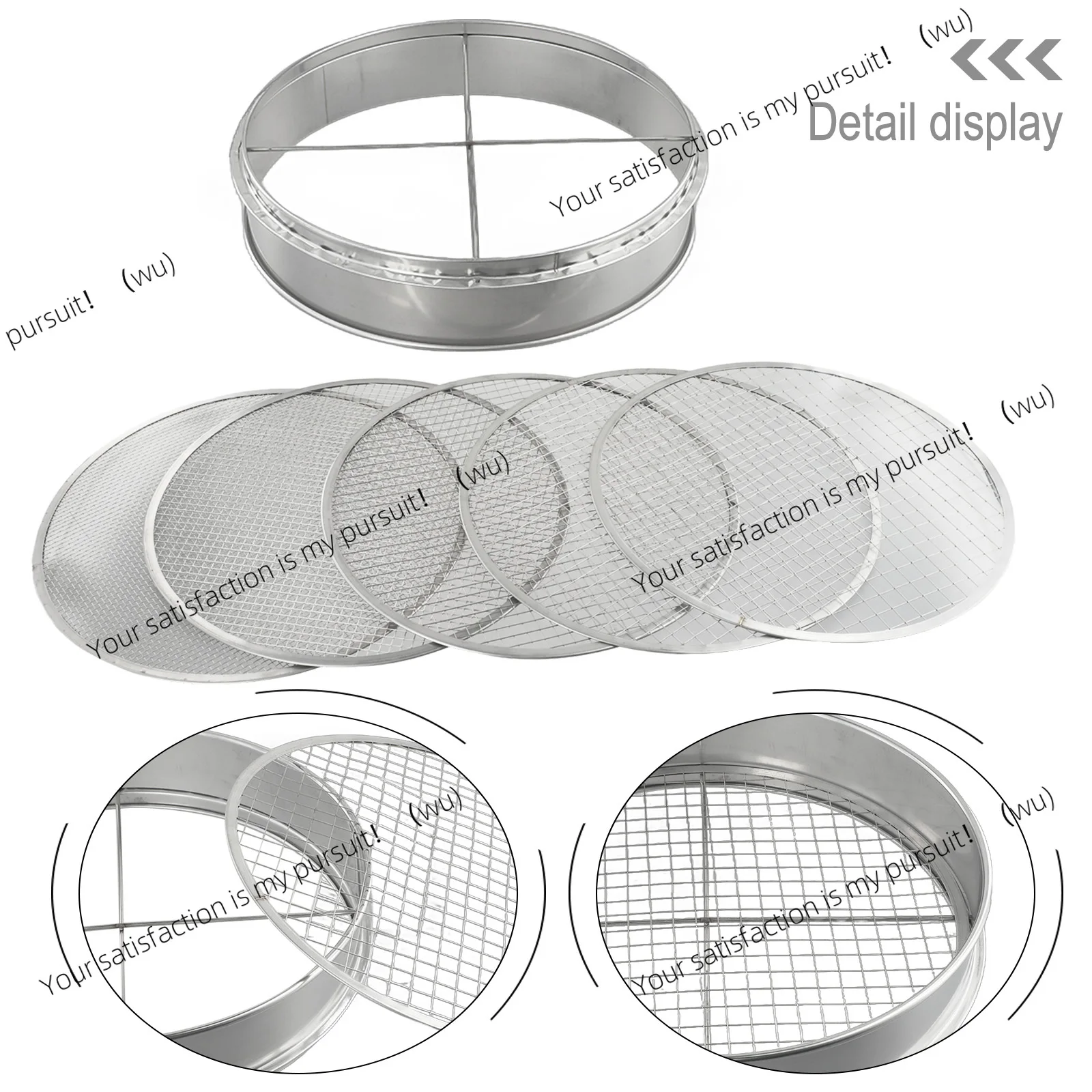 Stainless Steel Garden Potting Bonsai Compost Soil Sieve With 5 Filters Easy To Change And Stack 5pcs