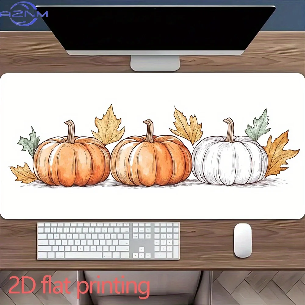 1pc Non-Slip Mouse Pad with Farmhouse Pumpkin Design - Autumn Office & Gaming Desk Mat, Anti-Slip Rubber Base, Easy-Clean Surfac