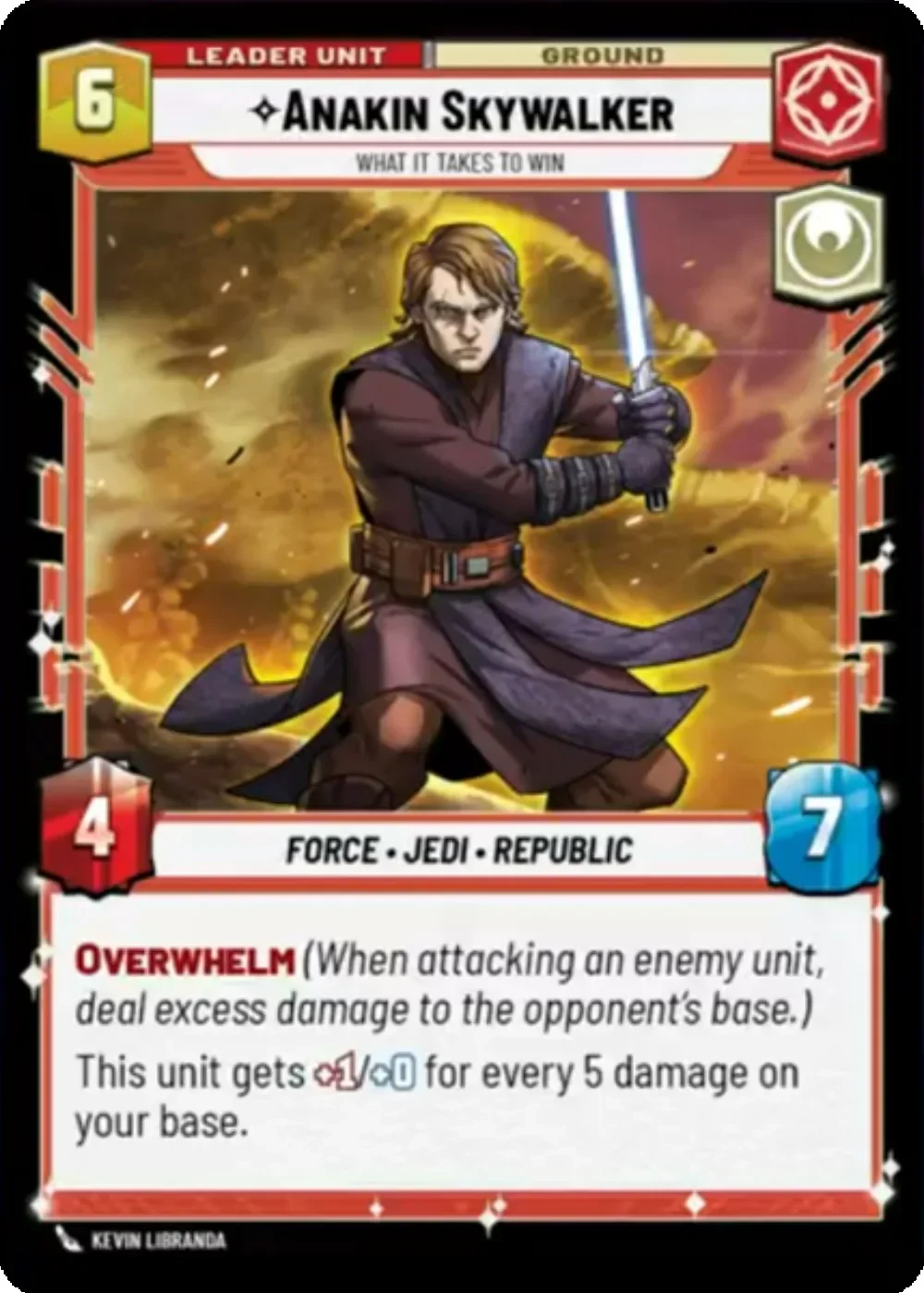 Custom Hot Decks Star Wars Unlimited Cards Twilight of The Republic Card Type : Leader Aggression  Booster Game Collection Cards