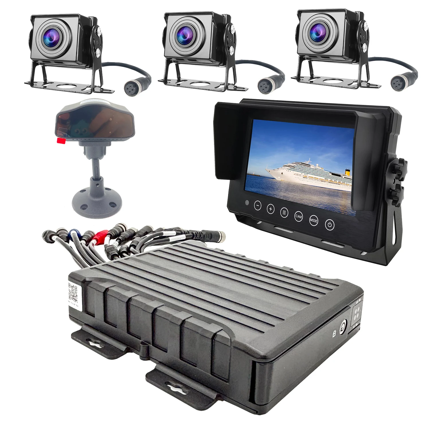 HOT SALE Farm truck 4 Channels 1080P ai MDVR Kits with 7 inch waterproof Monitor one DSM camera  BSD camera and gpsSystem