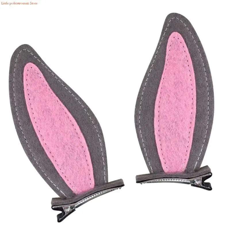 F92D 2Pcs Felts Rabbit Hair Clip For Mother Daughter Matching Set Nonslip Hold Fashion Hair Accessories For Active Wear