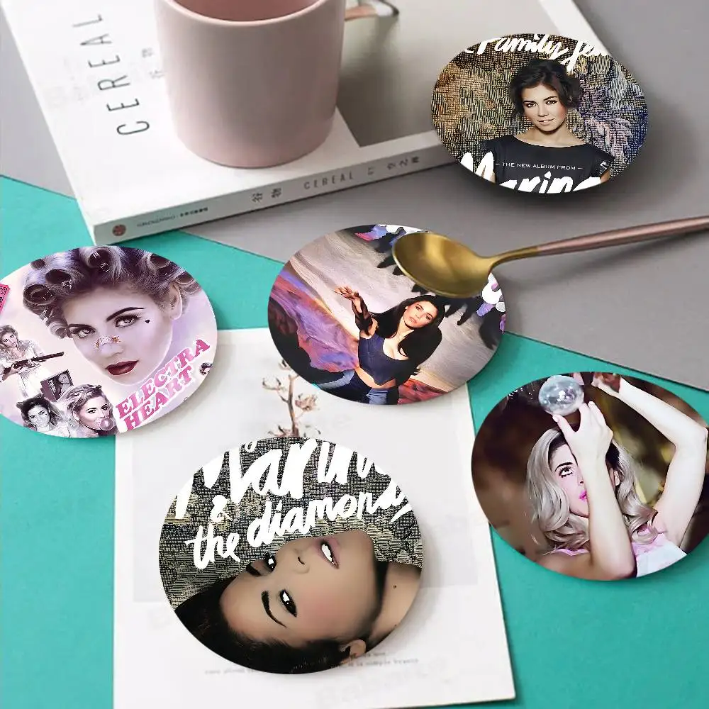 Marina And The Diamonds Music Album Printed Coasters Suitable for Daily Family Party Decoration, Office, Non-Slip Wooden