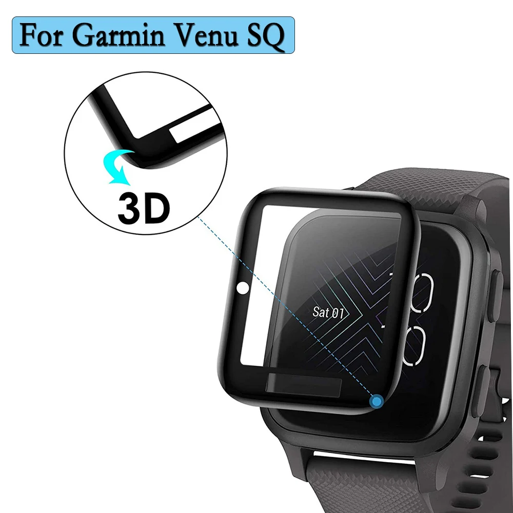 2/4/6 stücke 3d screen protector film für garmin venu sq smart watch bildschirms chutz weicher film nicht gehärtetes glas