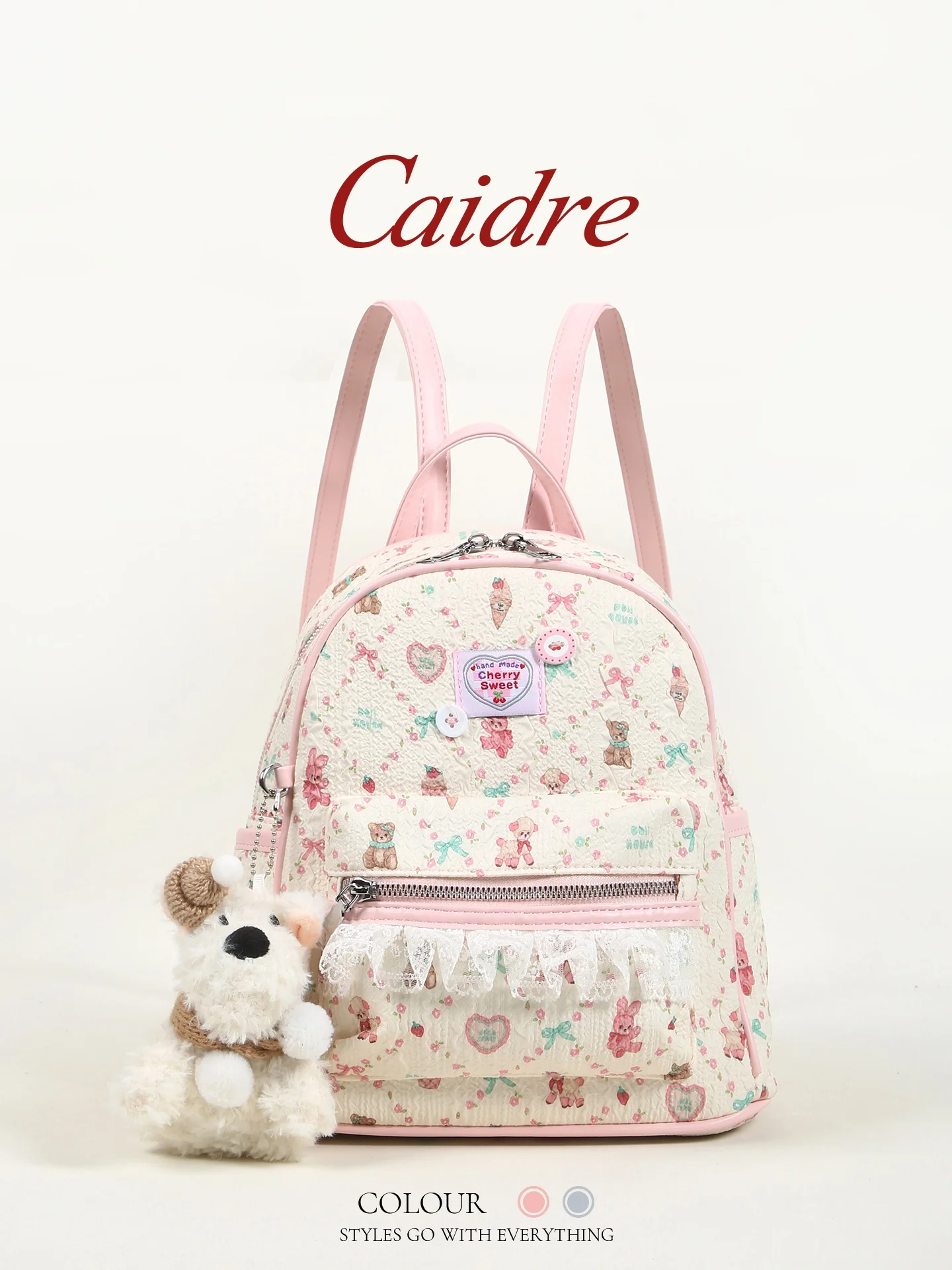 

Caidre Cute Little Dog Backpack Lightweight Travel Friendly Girls Birthday Gift Student Bookbag Soft Handle Polyester