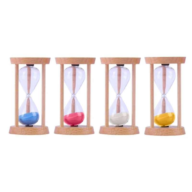 5 Minutes Wooden Hourglass Children Brush Timer Clock for for Game Classroom Kids