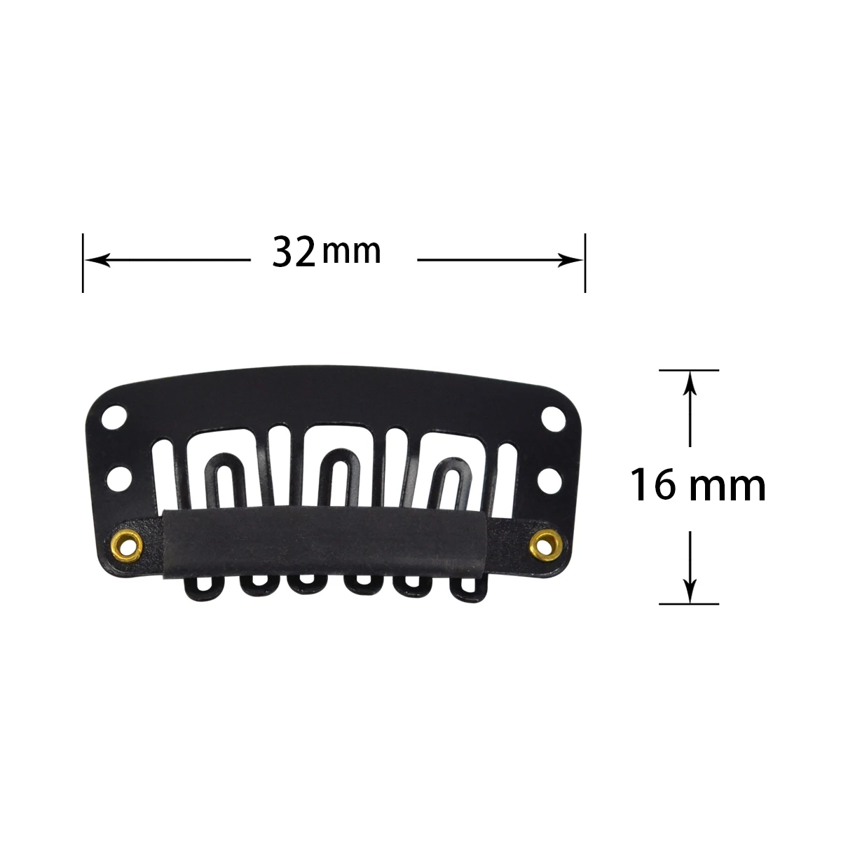 20 sztuk klipsy do przedłużania włosów 32mm w kształcie litery U klips do włosów czarny ciemnobrązowy zatrzask do peruki grzebień klipsy do tresek akcesoria do peruk