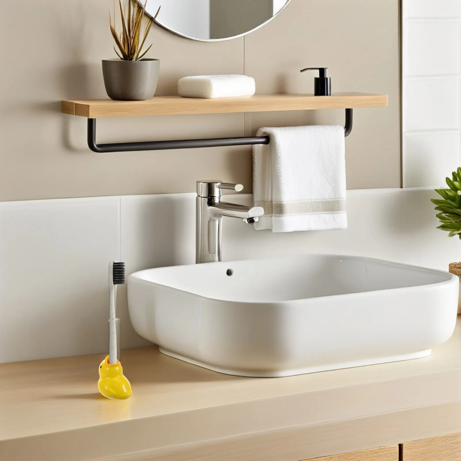 السيراميك بطة حامل فرشاة الأسنان لطيف الكرتون الحمام كونترتوب المنظم الحلاقة حامل صغير حامل فرشاة الأسنان الزخرفية #3