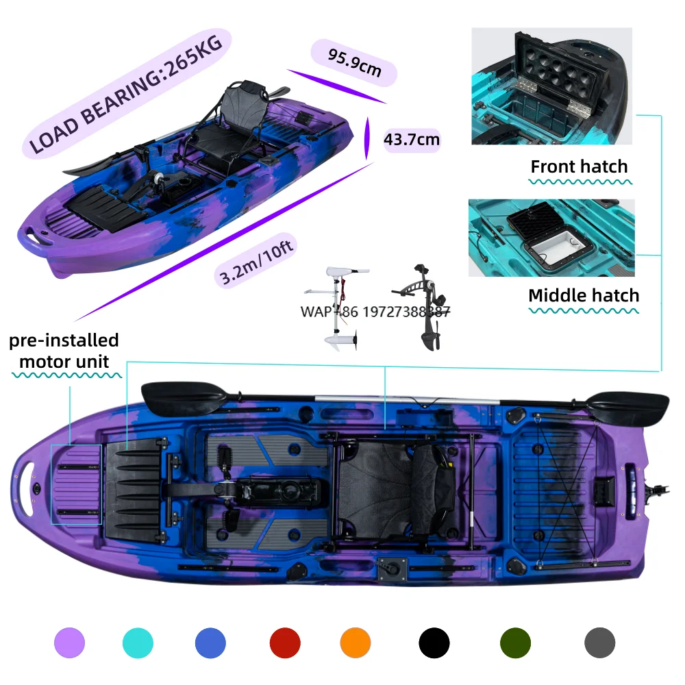 

LSF 10ft Spacious 1-Person Pedal Drive Kayak with 360 Degree Swivel Chair HDPE Hull for Fishing and Surfing