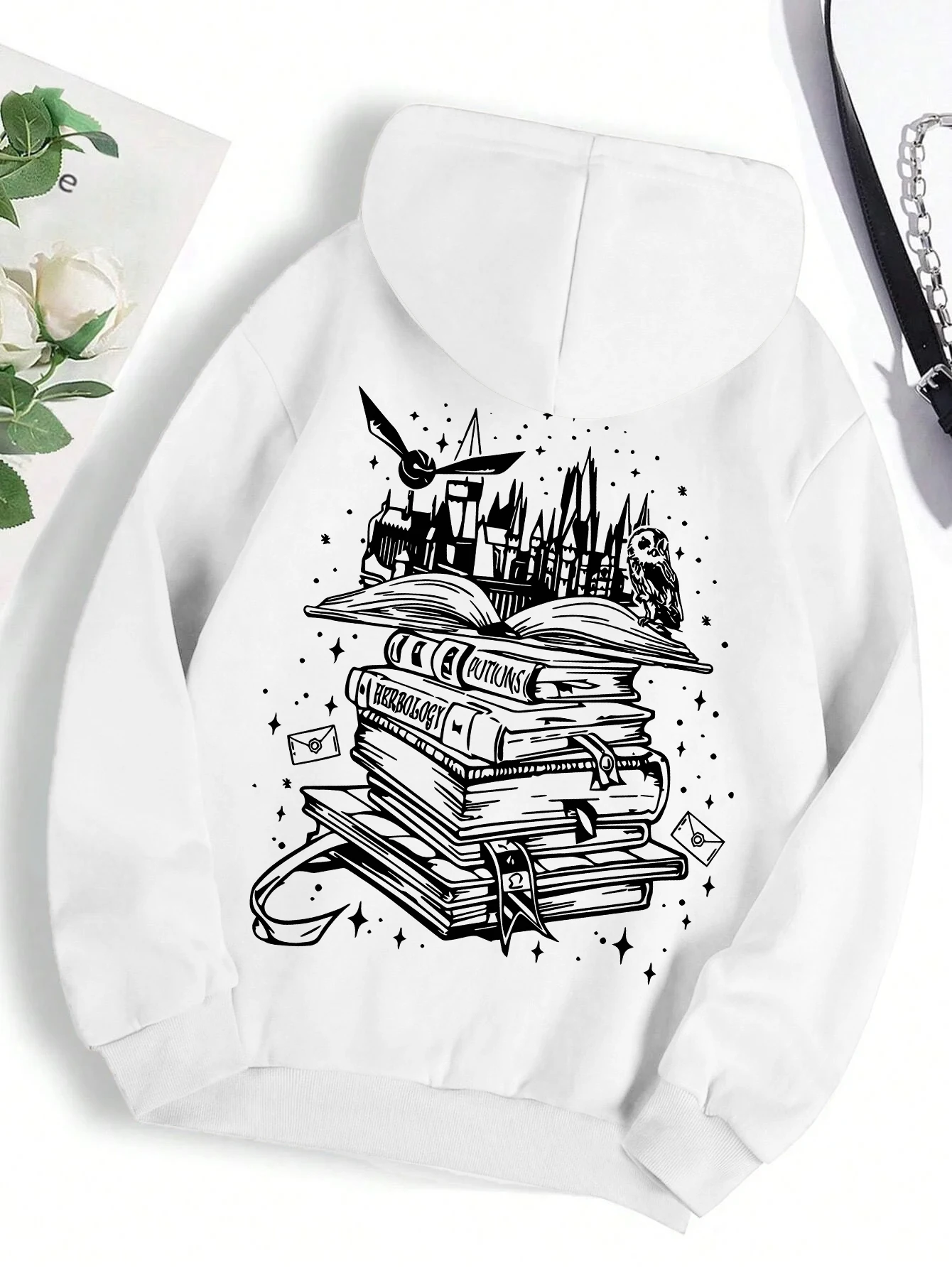 A Funny Book Printed Sweatshirt Women Harajuku Casual Loose Hooded Fashion Soft Comfortable Hoodies Autumn Warm Female Clothes
