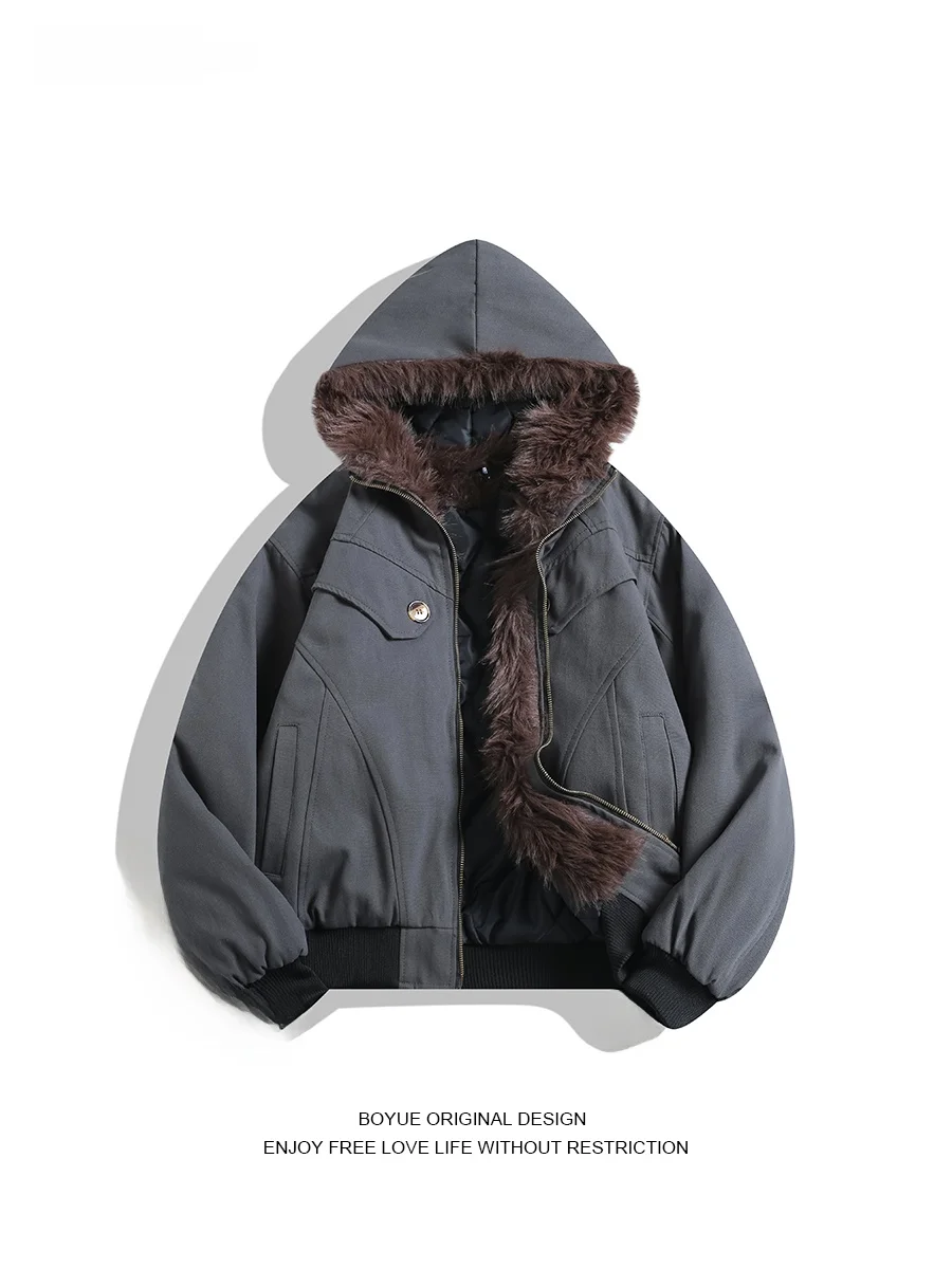 

Куртка-бомбер Boyue American Sle с капюшоном, унисекс, свободного кроя, для пар, с принтом Mountain Eagle, модная хлопковая одежда для подростков