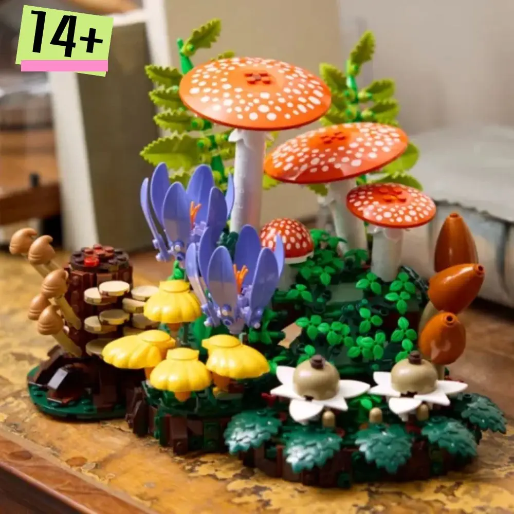 806pcs New DIY Arrival Plants Woodland Mushrooms Building Blocks Set Assembly Toys Holiday Christmas Gifts For Friends