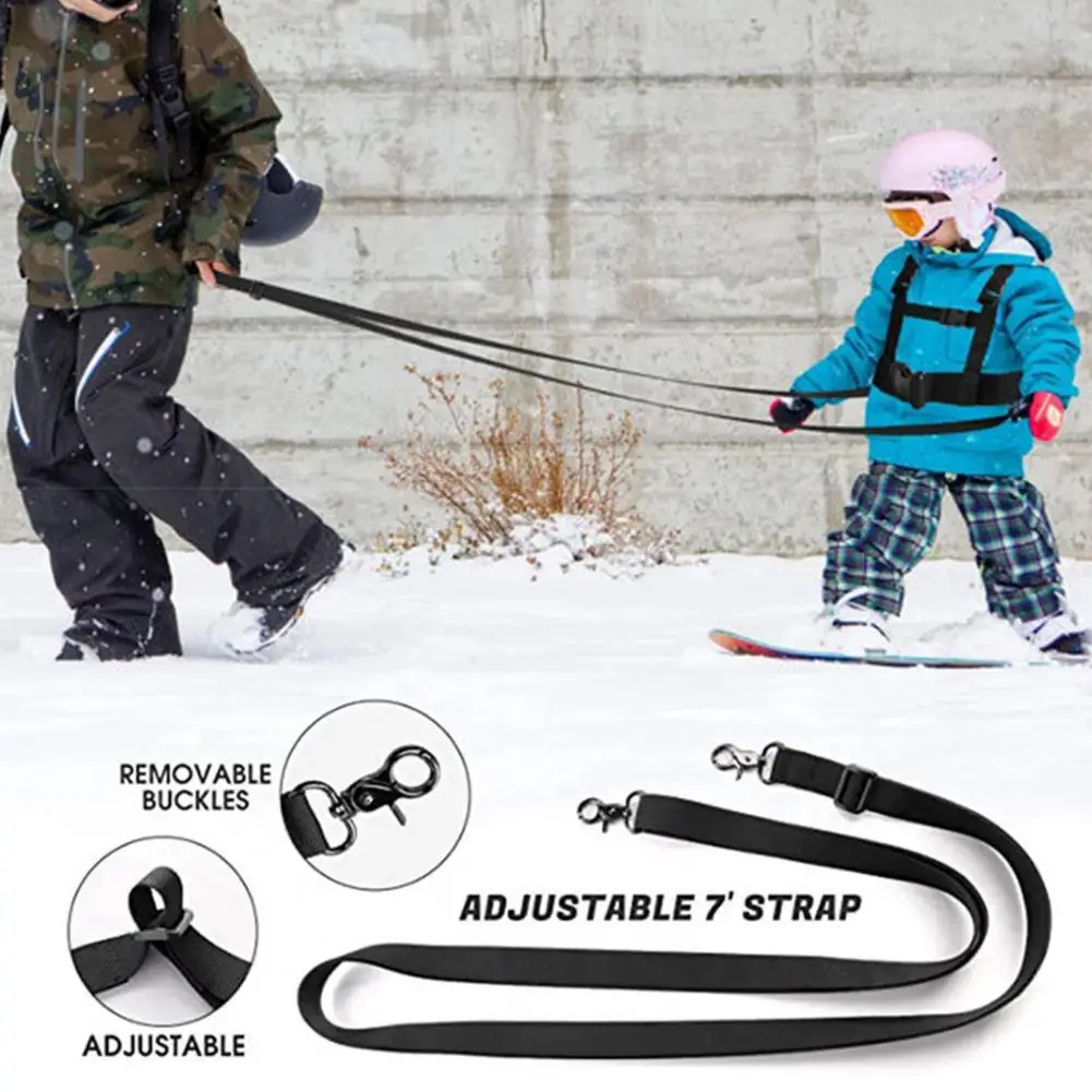 Children Ski Training Harness With Easy Lift Handle, Teach Kids Speed Control Beginner Snowboarding Skiing Auxiliary Trainer