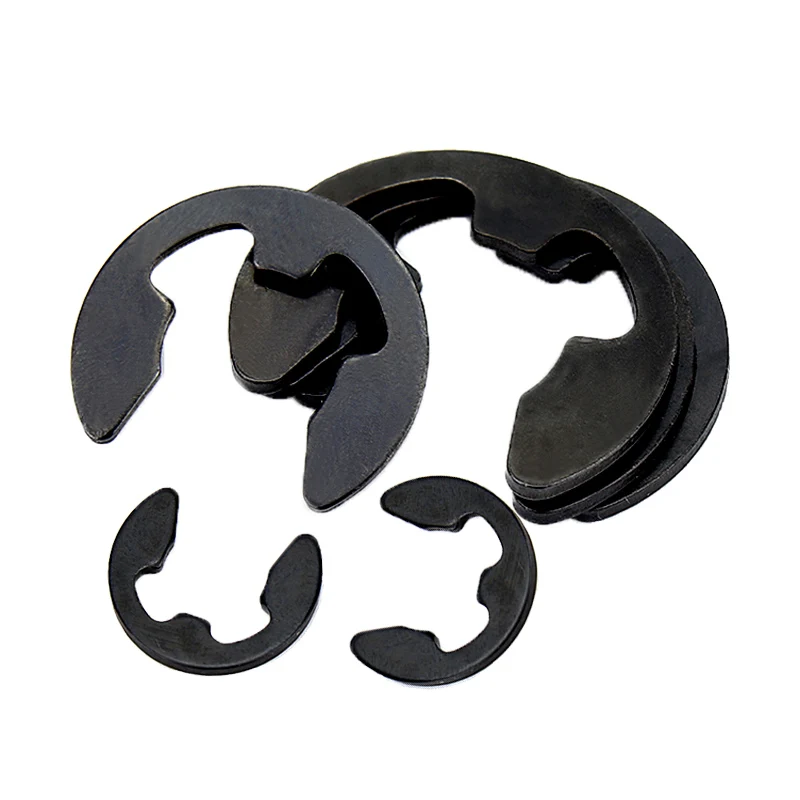 E Clip Circlip M1.2 M1.5 M2 M2.5 M3 M3.5 M4 M5 M6 M7 M8 M9 M10 M12 Black Carbon Steel Retaining Ring Washer for Shaft Fastener