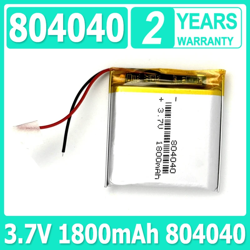 NEW Li-Polymer LiPo Rechargeable 3.7V 1800mAh Battery 804040 For Mp3 PSP DVD GPS Mobile Phone Video Game Driving Recorder + Tool
