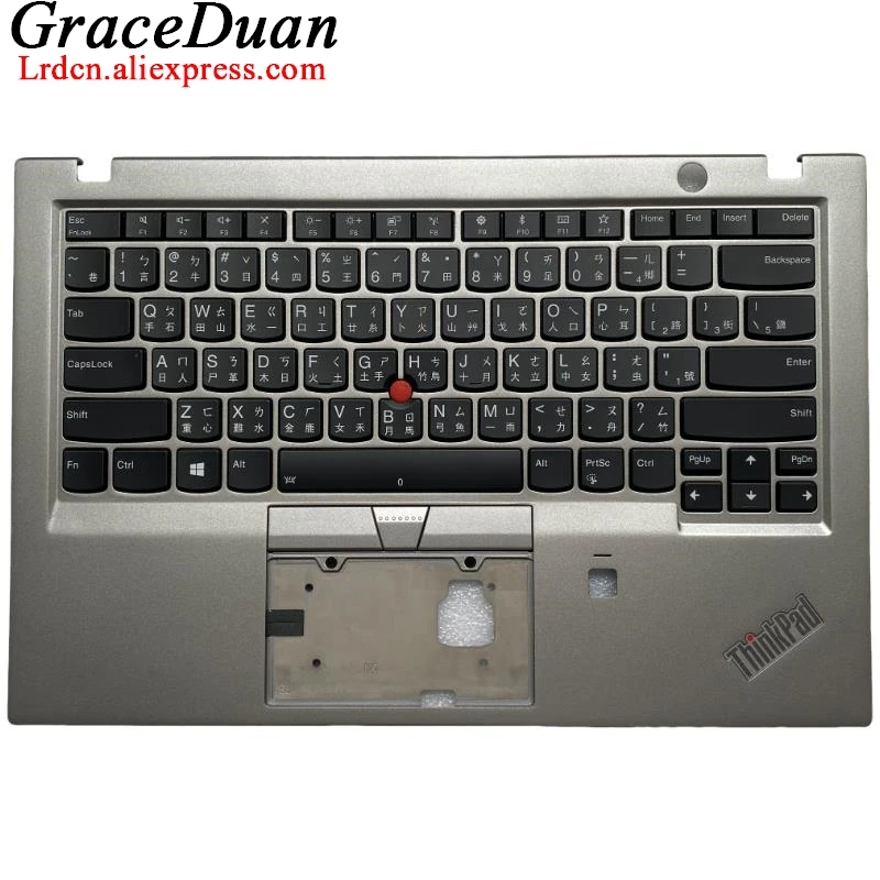 

TW Traditional Silver Keyboard Upper Case Palmrest Shell Cover For Lenovo Thinkpad X1 Carbon 6th Gen6 G6 01YU504 01YU576 01YU540