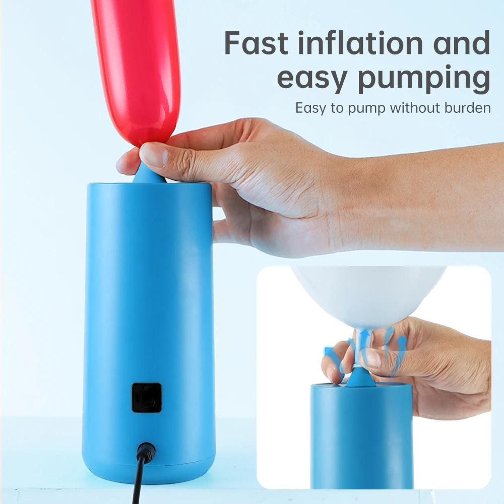 Mini Electric Balloon Pump Portable Balloon Blower Machine with Press and Auto Inflate Balloon Inflator Anti-slip Air Pump