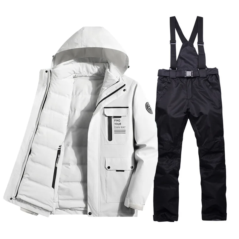 女性用スキースーツ暖かいスキージャケットとストラップ付きパンツ防風防水防雪ブランドのアウトドアウェア