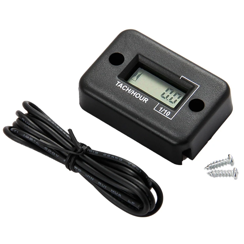 Inductive Digital RPM Tach Hour Meter Tachometer 2/4 STROKE for Motorcycle Jet Ski Boats Forklift Truck Dirt Bike HM012